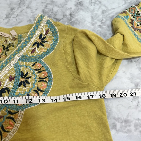 SOFT SURROUNDING WOMENS SUNRISE TUNIC TOP LIME EMBROIDERED SZ SMALL - Picture 7 of 10